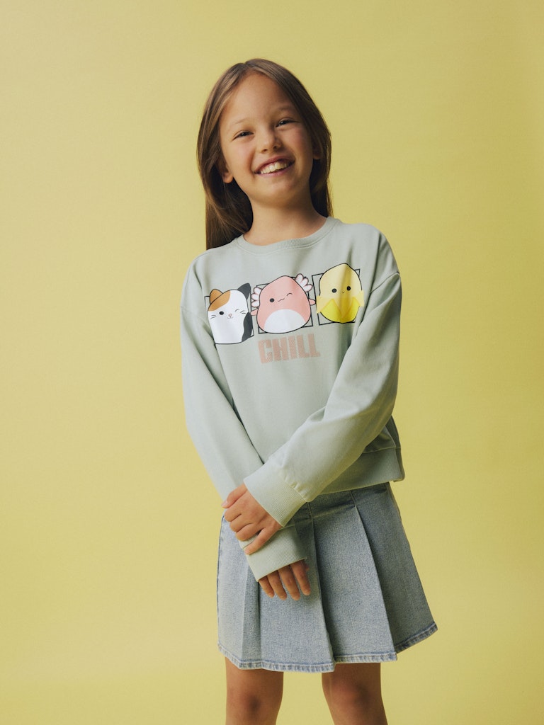 Name It Sweatshirt LS Momira Squishmallows Aqua Gray - Billede 4