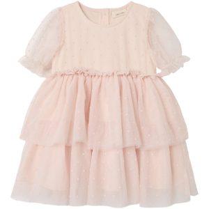 Lil' Atelier Kjole Frilla SS Tulle Loose Peach Blush