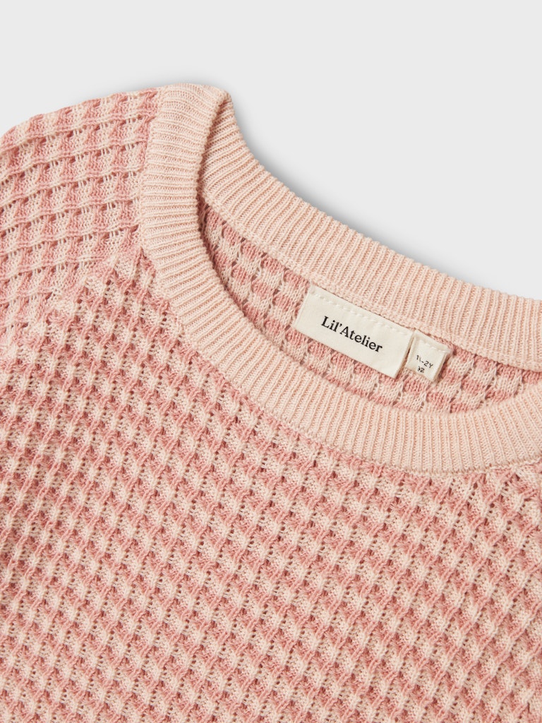 Lil' Atelier Bluse Strik 3/4 Halma Loose Masty Rose - Billede 3