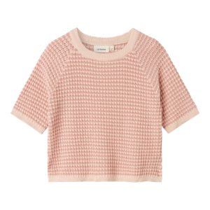 Lil' Atelier Bluse Strik 3/4 Halma Loose Masty Rose