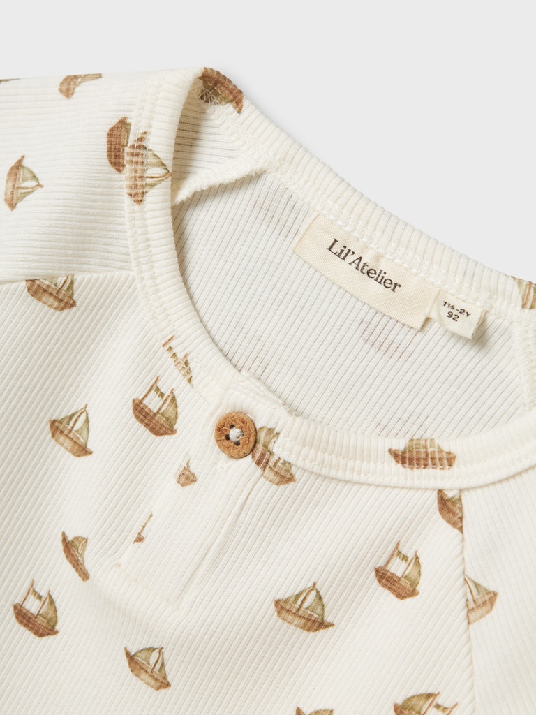 Lil' Atelier Bluse SS Lavo Eni Slim Coconut Milk - Billede 3