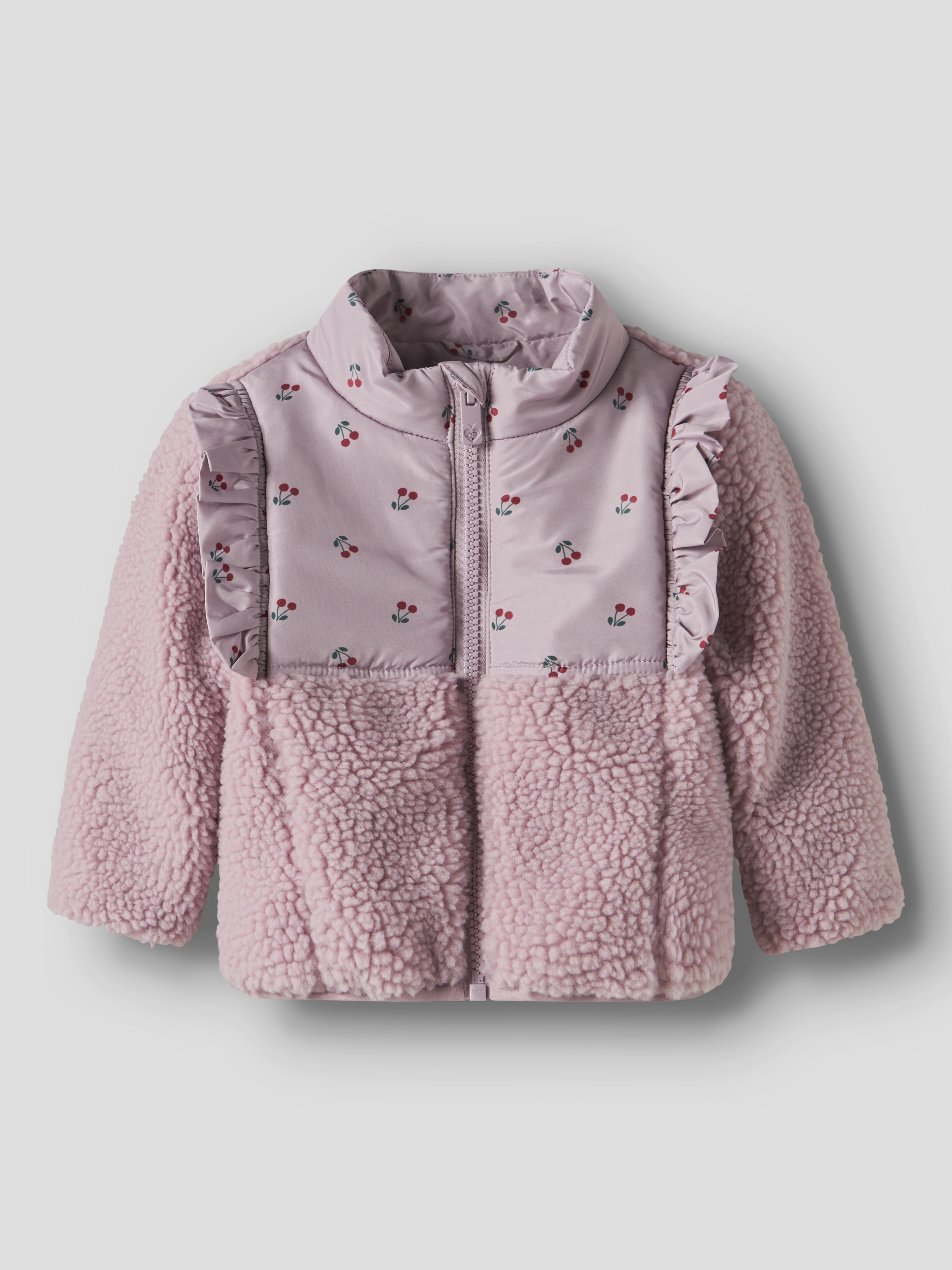 Name It Fleece Jakke Baby Minna Sherpa Keepsake Lilac - Billede 3