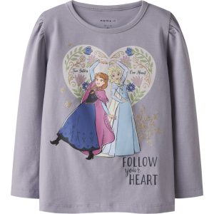 Name It T-shirt Mini LS Dora Frozen Lavender Gray