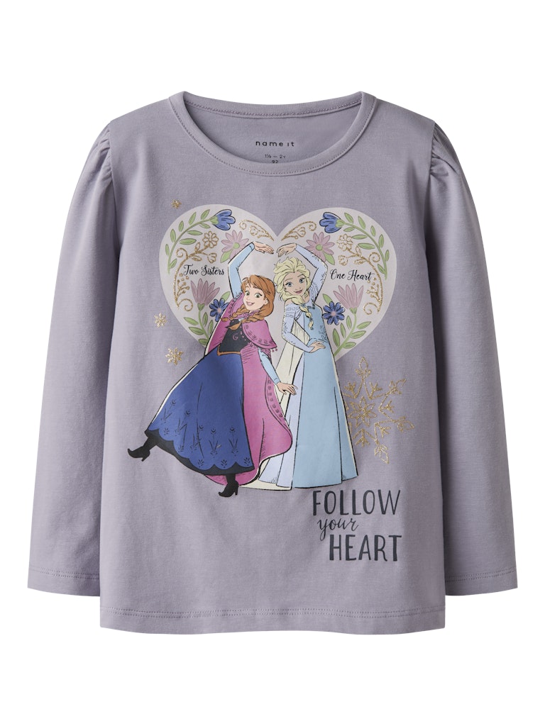 Name It T-shirt Mini LS Dora Frozen Lavender Gray