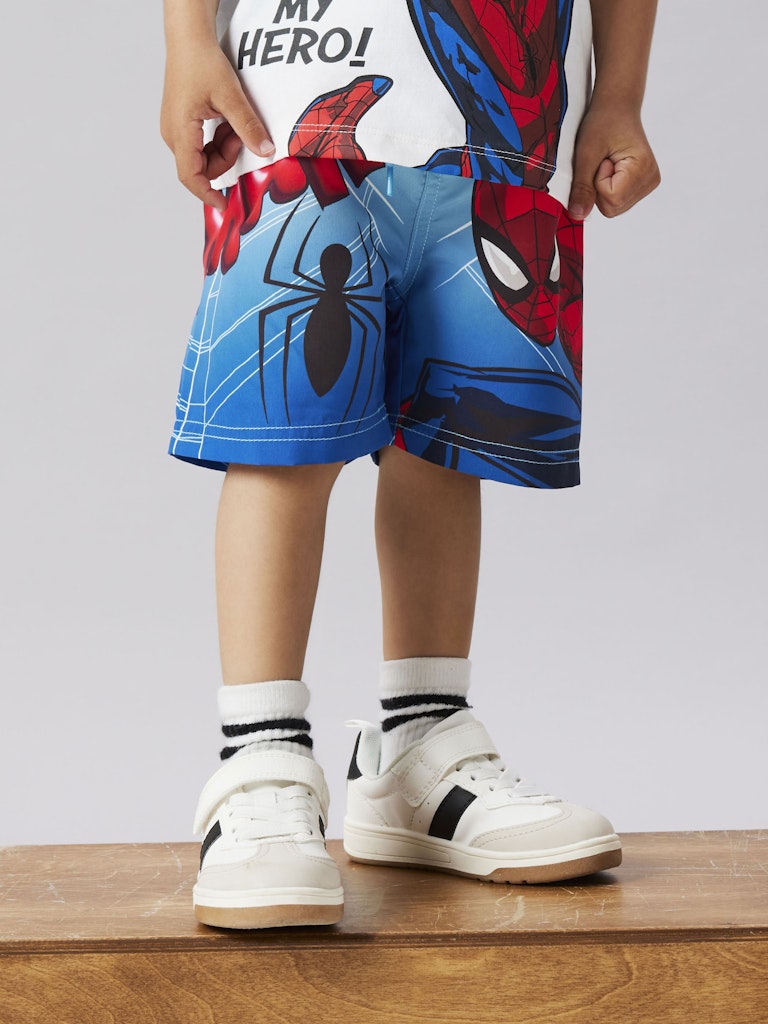 Name It Badeshorts Mini Malte Spiderman Long bluefish - Billede 4