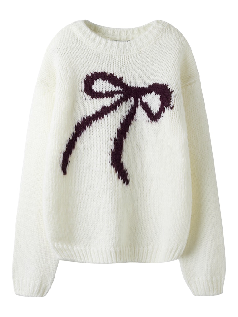 LMTD Sweatshirt Strik LS Bow Short White Alyssum