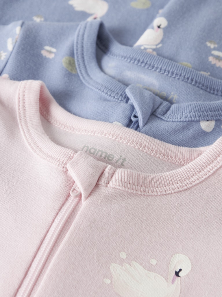 Name It Natdragt Baby 2-pak Zip Swan Endless Sky - Billede 4