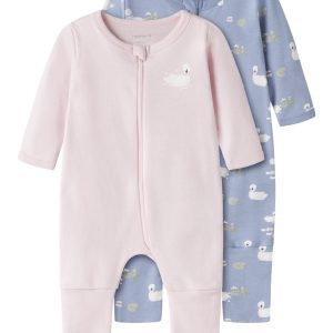Name It Natdragt Baby 2-pak Zip Swan Endless Sky