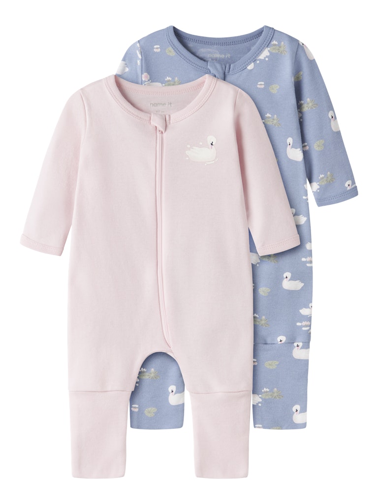 Name It Natdragt Baby 2-pak Zip Swan Endless Sky