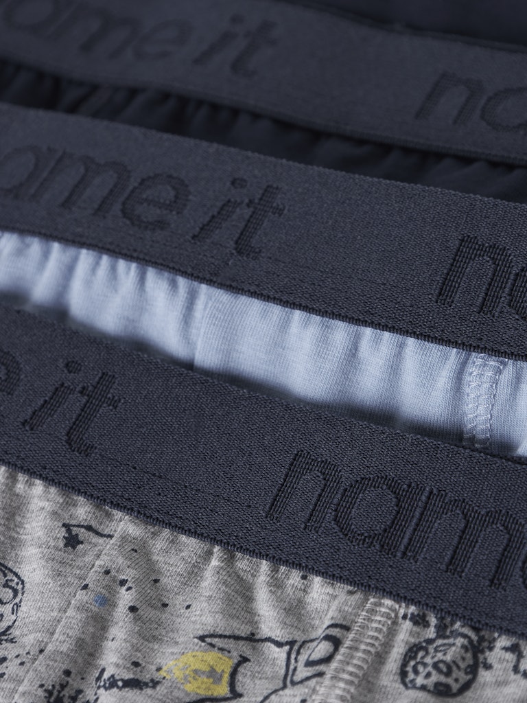 Name It Boxershorts Kids 3-pak Grey Space Grey Melange - Billede 4
