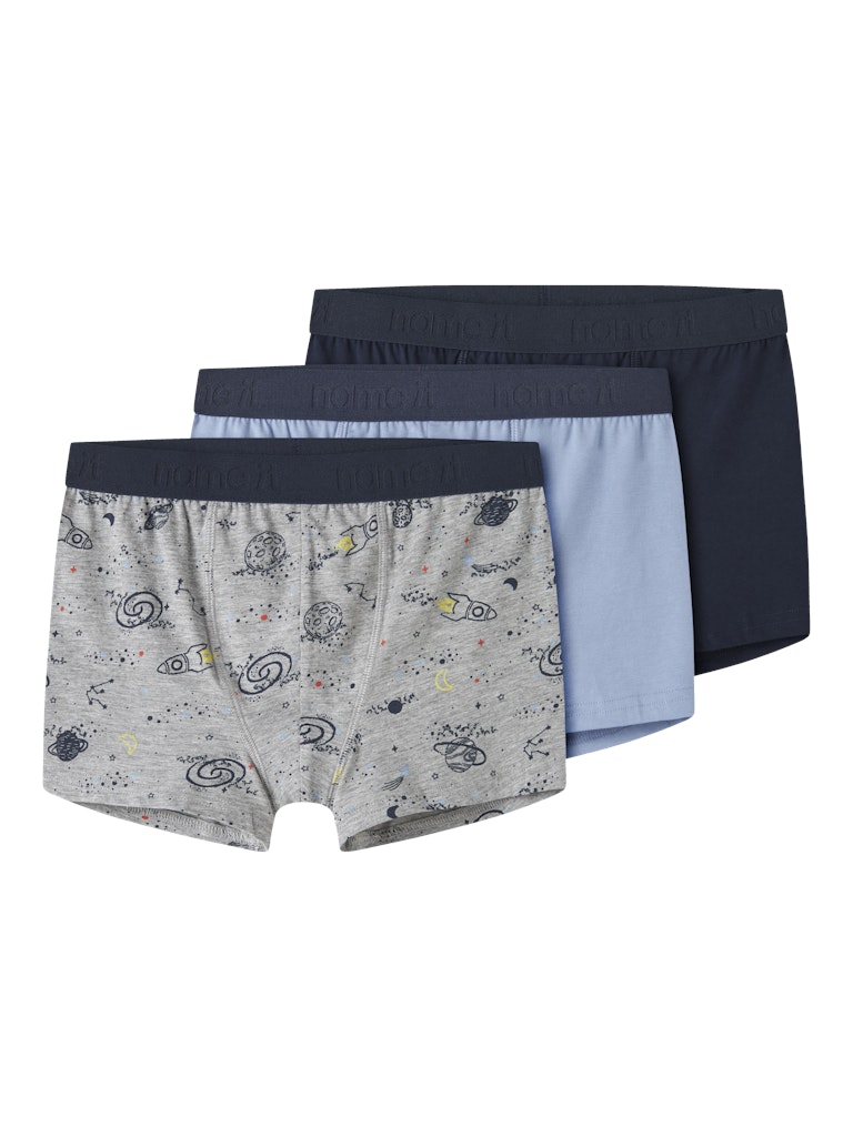 Name It Boxershorts Kids 3-pak Grey Space Grey Melange