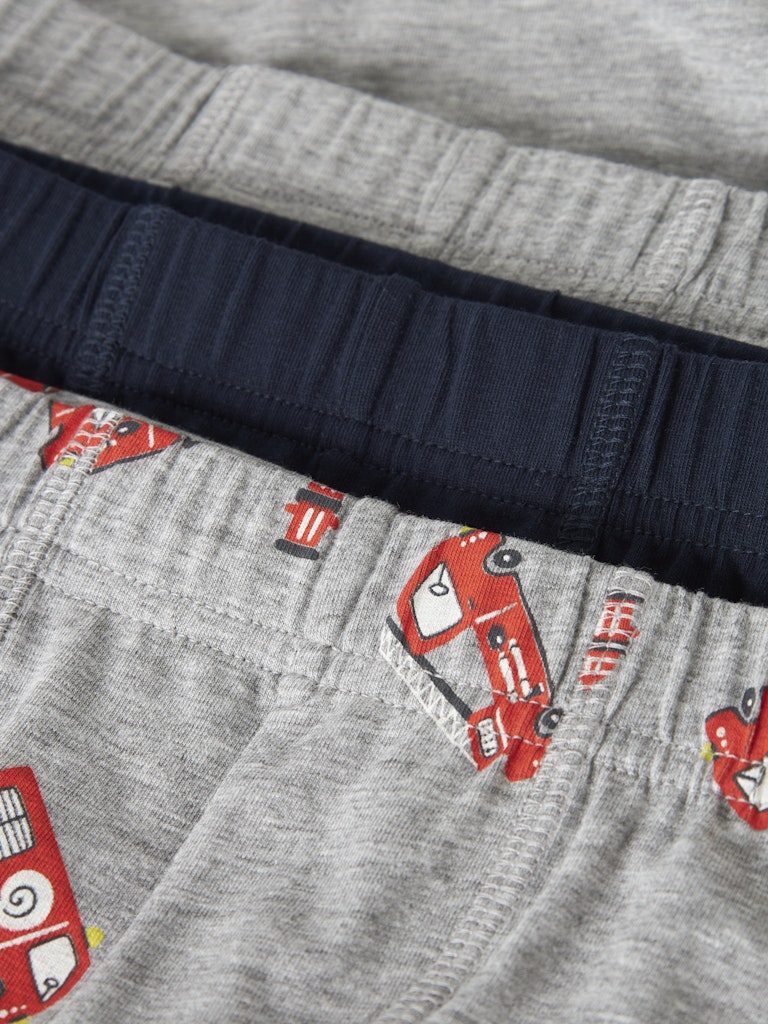 Name It Tights Mini 3-pak Firetruck Grey Melange - Billede 4