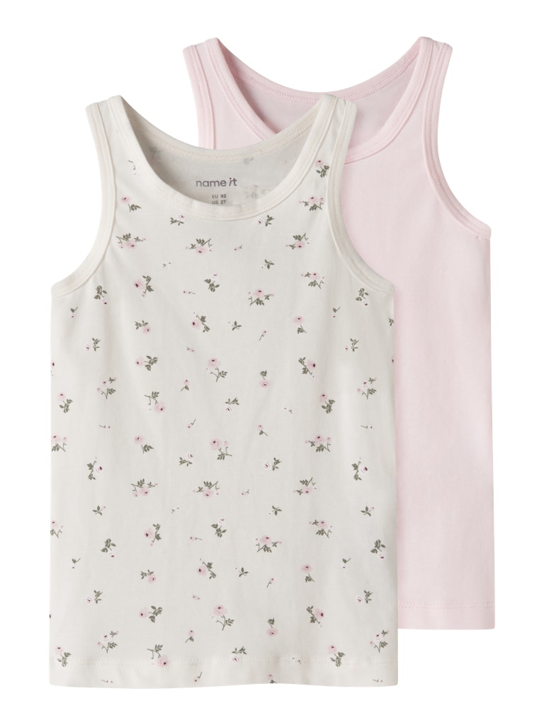 Name It Undertrøjer Mini 2-pak Tank Top Flower Jet Stream