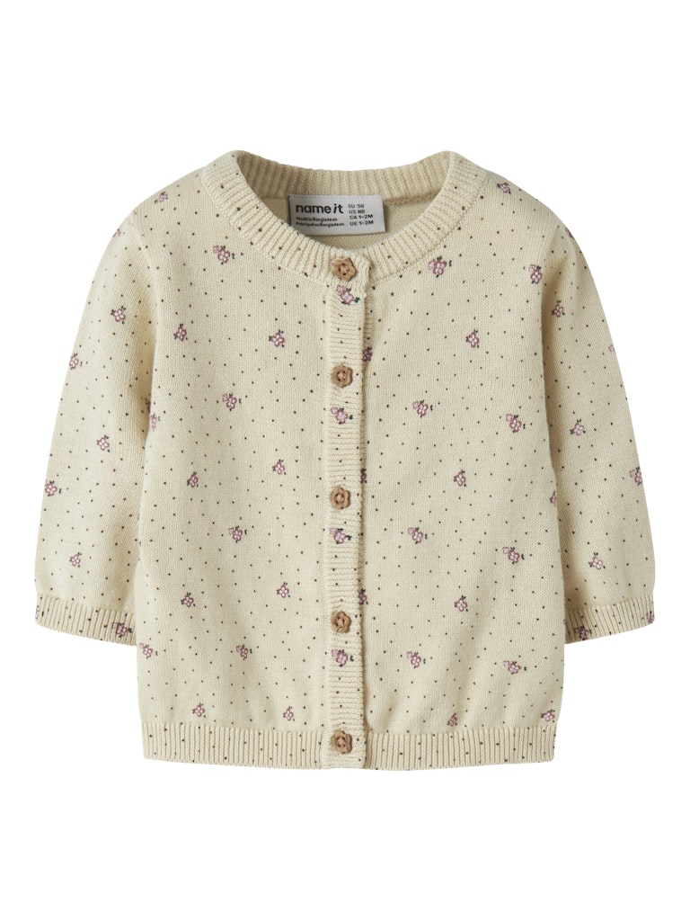 Name It Cardigan Baby LS Strik Hide Almond Milk
