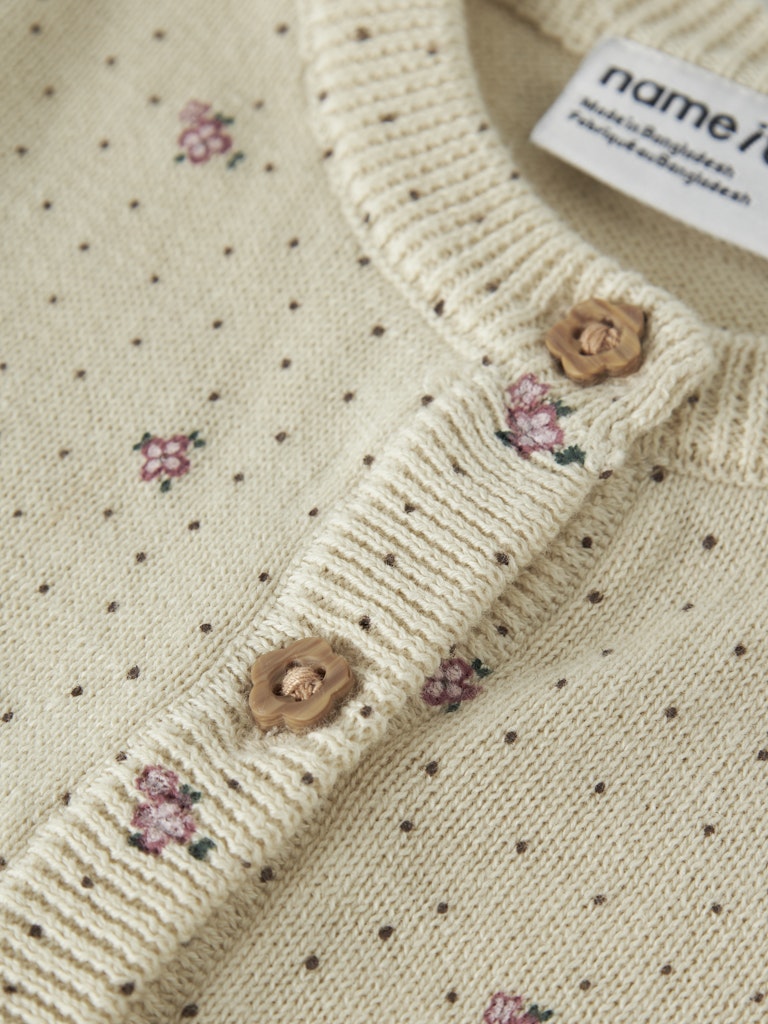 Name It Cardigan Baby LS Strik Hide Almond Milk - Billede 3