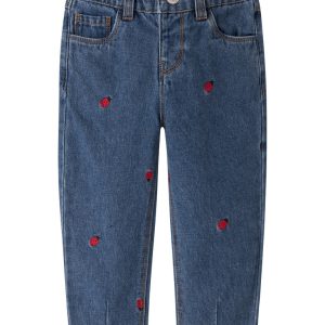 Name It Jeans Bella Mom Emb Ladybug Medium Blue Denim