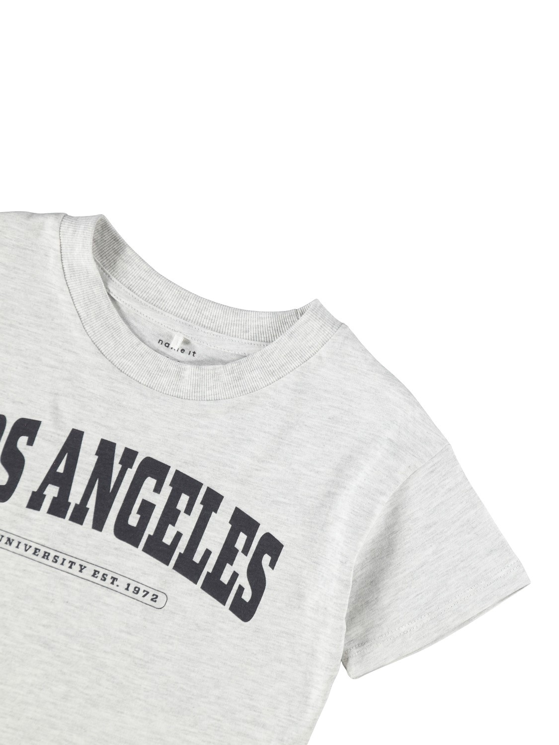 Name It T-shirt Litia Boxy Light Grey Melange - Billede 4