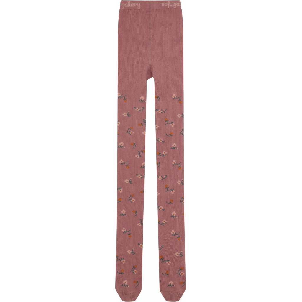 Soft Gallery Strømpebukser Junior Girl Woodrose AOP Flowerberry