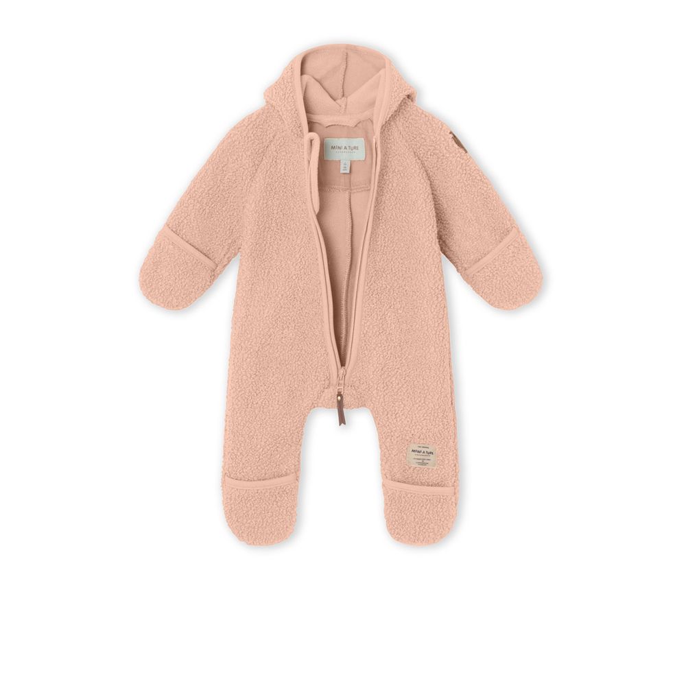 Mini A Ture Fleecedragt Adel Teddyfleece Jumpsuit Rose Dust - Billede 2