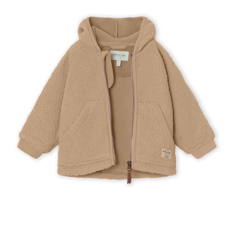 Mini A Ture Fleecejakke Liff Teddyfleece Savannah Tan - Billede 2