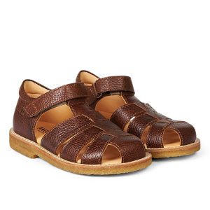 Angulus Sandal Lukket Justerbar Velcro Cognac