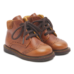 Angulus Begynder Snørresko "120 års jubilæums model" med Brogue detaljer Cognac