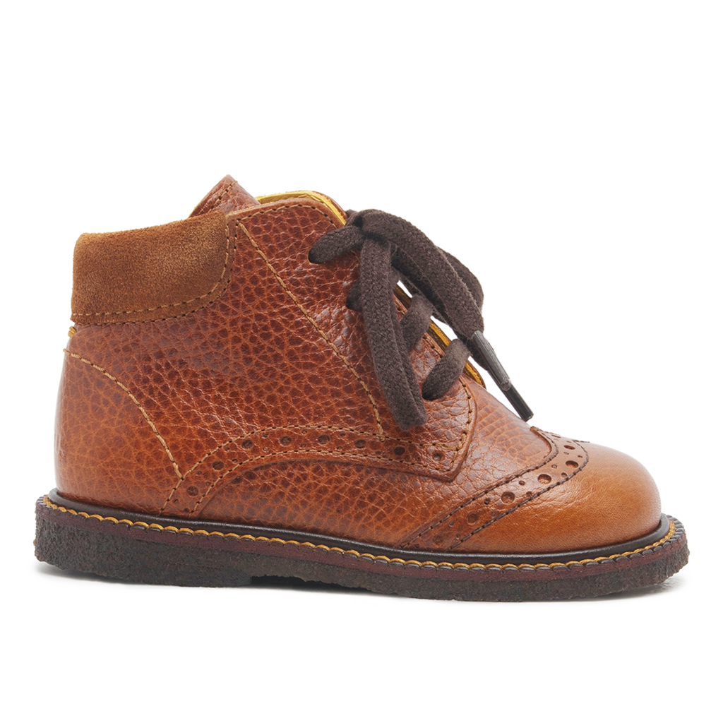 Angulus Begynder Snørresko "120 års jubilæums model" med Brogue detaljer Cognac - Billede 2