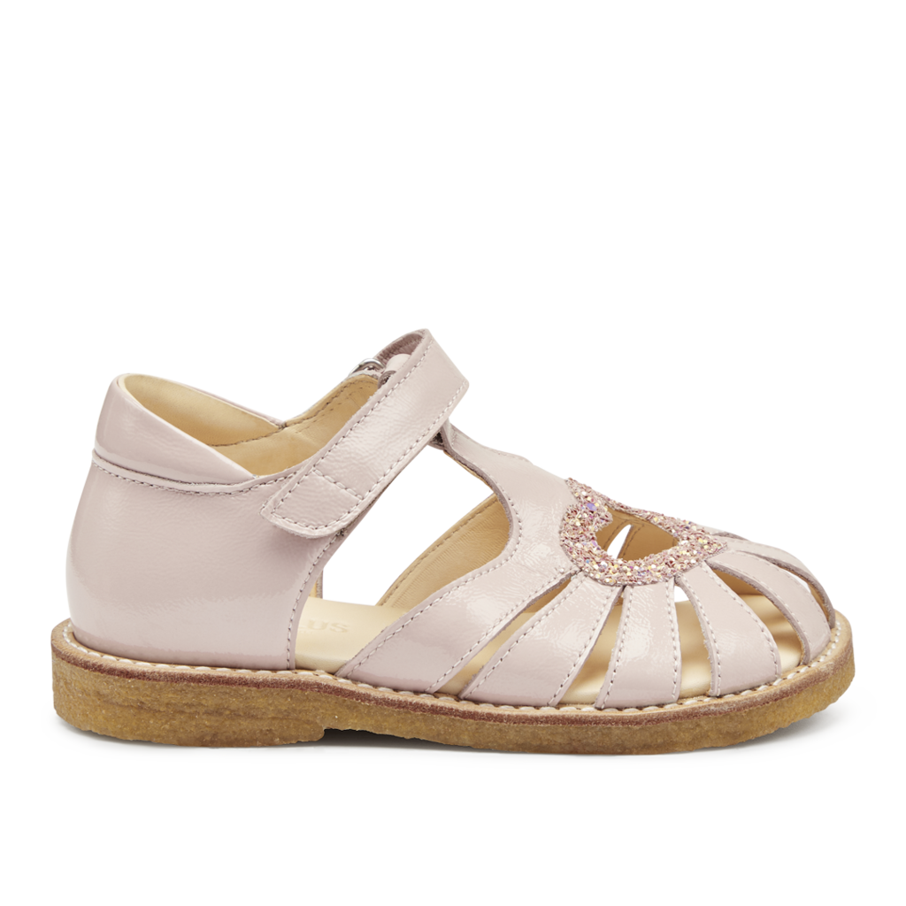 Angulus Sandal Hjertesandal med glitter Pale Rose - Billede 2