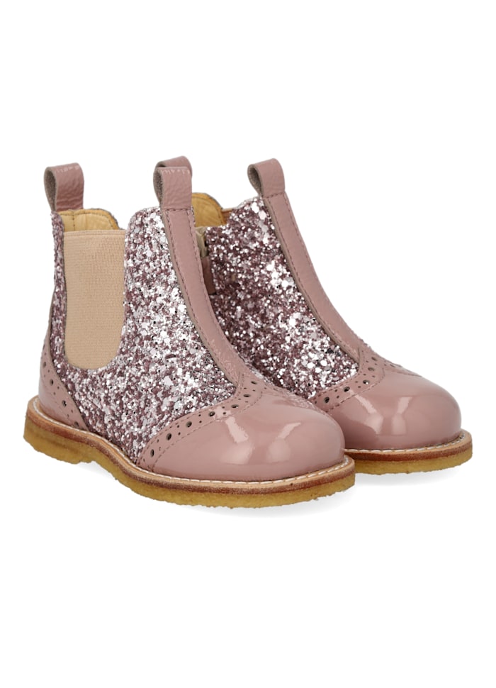 Angulus Chelsea Støvle Glitter Faded Rose