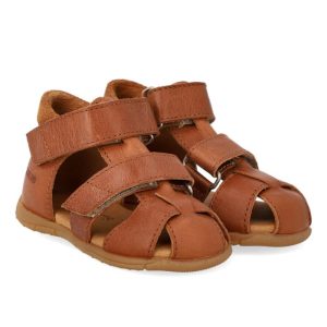 Angulus Sandal Begynder Dobbelt Velcro Cognac