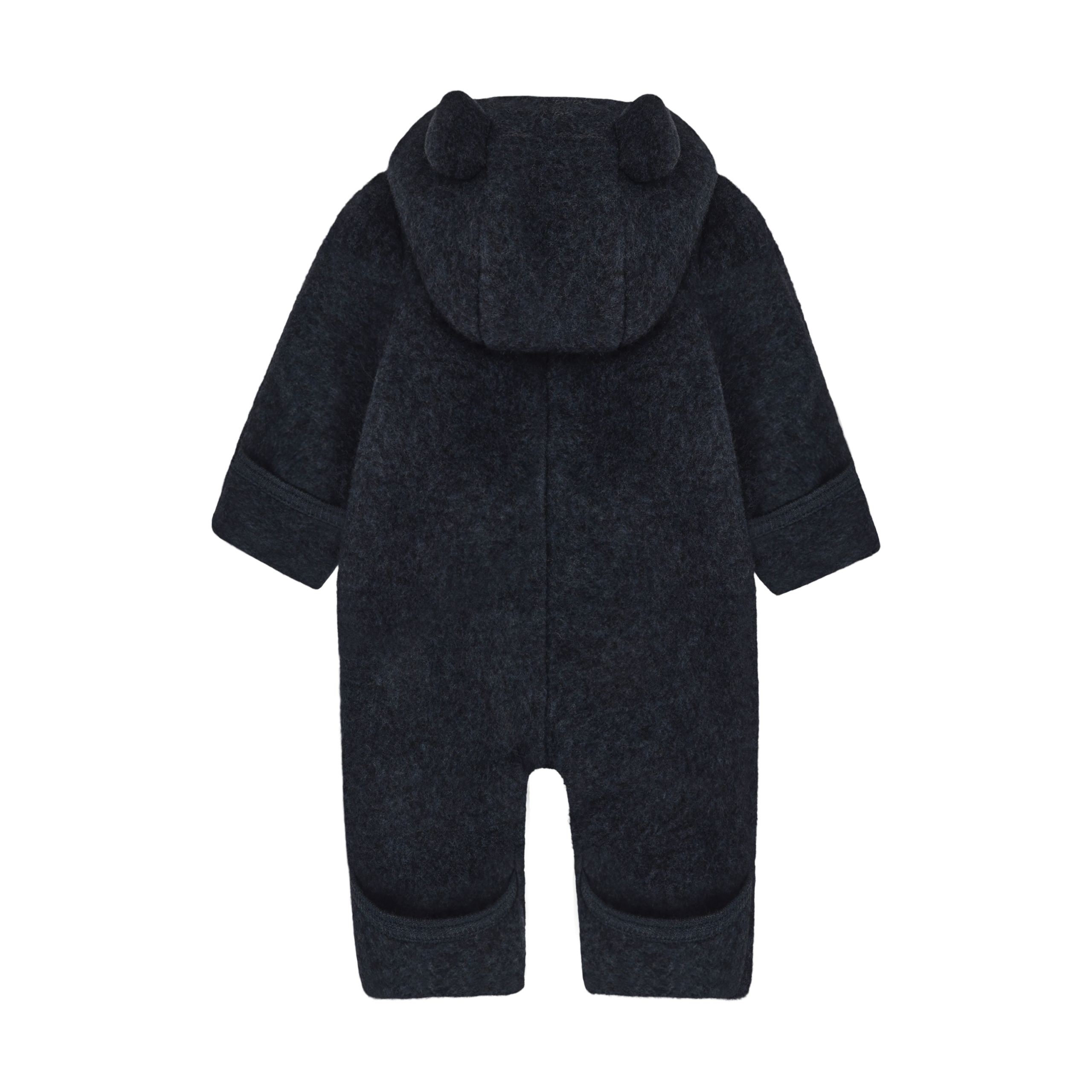 HUTTEliHUT køredragt Uld Pram Suit Ears Fleece Navy Melange - Billede 2