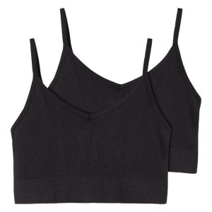 LMTD Bralette 2-pak Kailey Rib Black