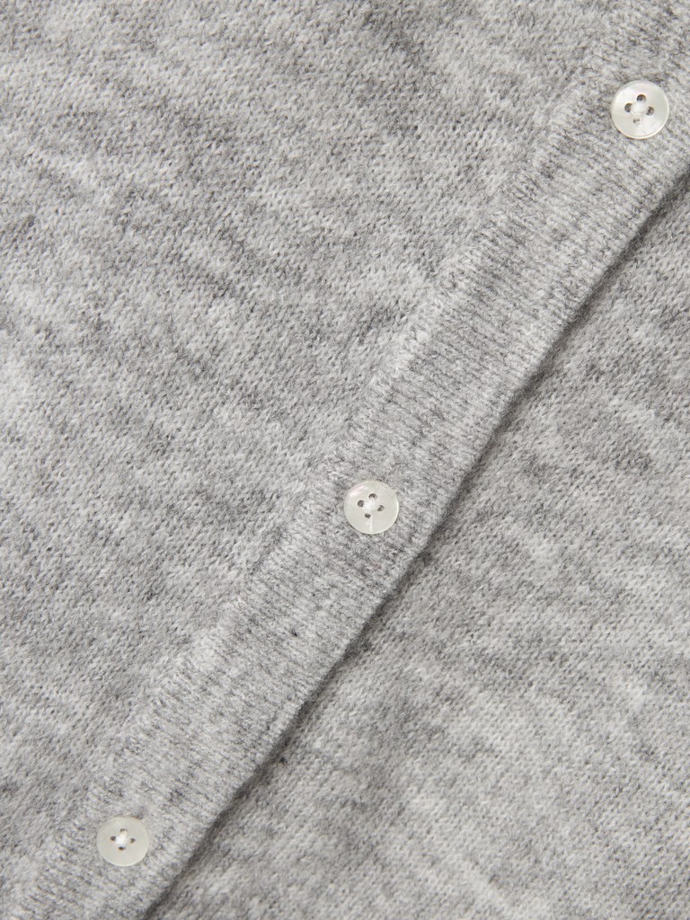LMTD Cardigan LS Lodet Strik Light Grey Melange - Billede 3