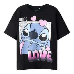 Name It T-shirt Kids SS Fora Stitch Black