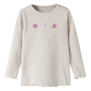 Name It T-shirt Mini LS Dari Slim Peyote Melange